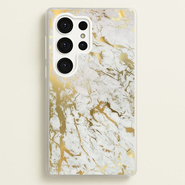 Gold Marble Splatter  - marble Phone Case for Galaxy S25 Ultra