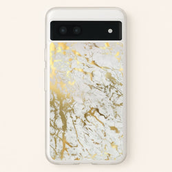 Gold Marble Splatter  - marble Phone Case for Google Pixel 6a