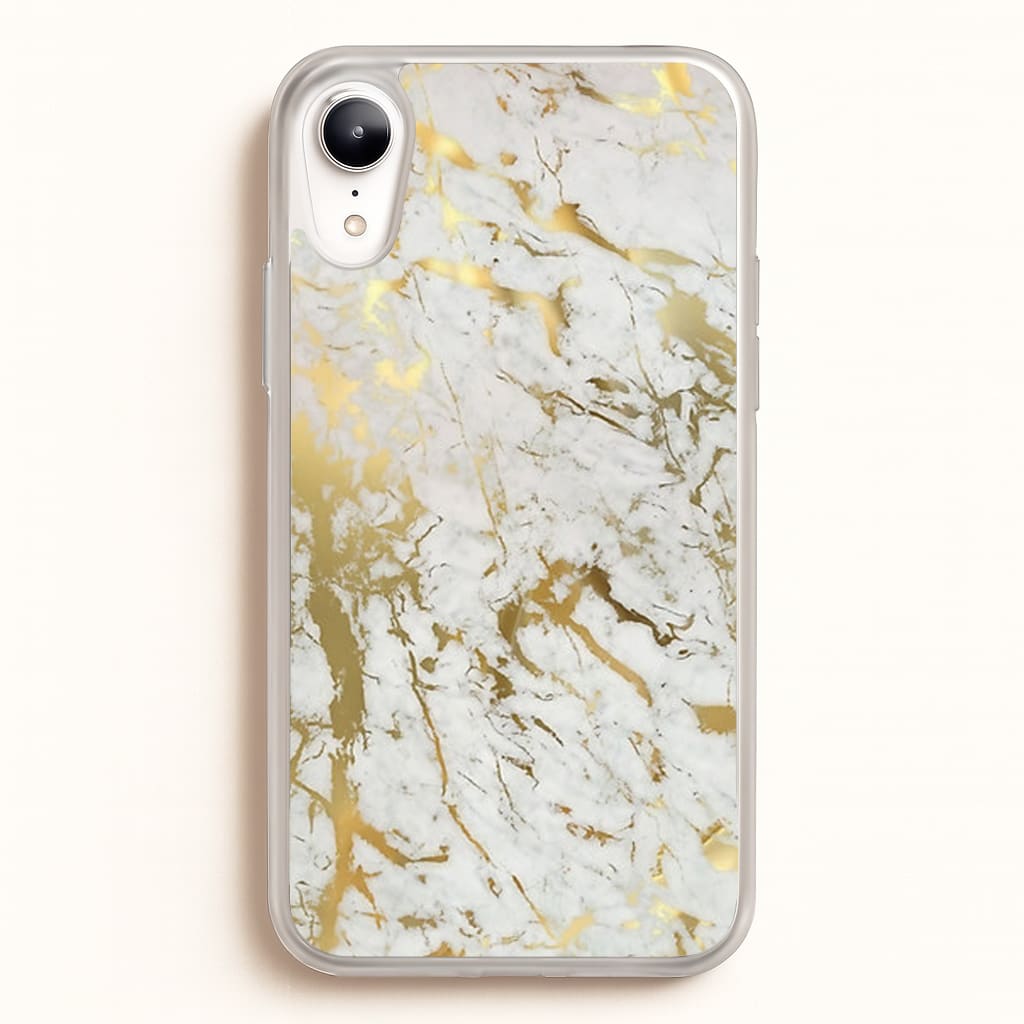 Gold Marble Splatter  - marble Phone Case for iPhone XR