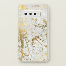Gold Marble Splatter  - marble Phone Case for Galaxy S10 Plus