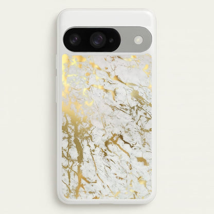 Gold Marble Splatter Phone Case for Google Pixel 10 / 10 Pro