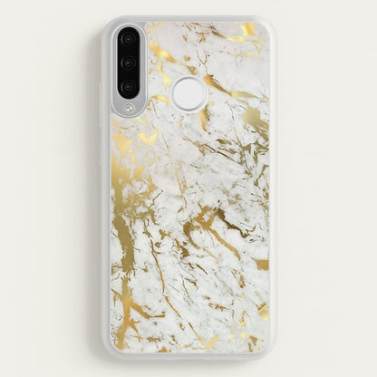 Gold Marble Splatter  - marble Phone Case for Huawei P30 Lite