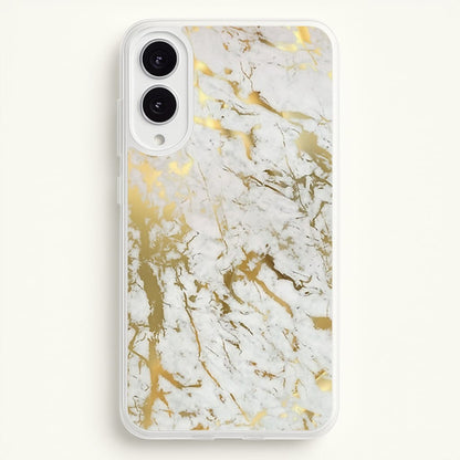 Gold Marble Splatter  - marble Phone Case for Galaxy S25 Edge