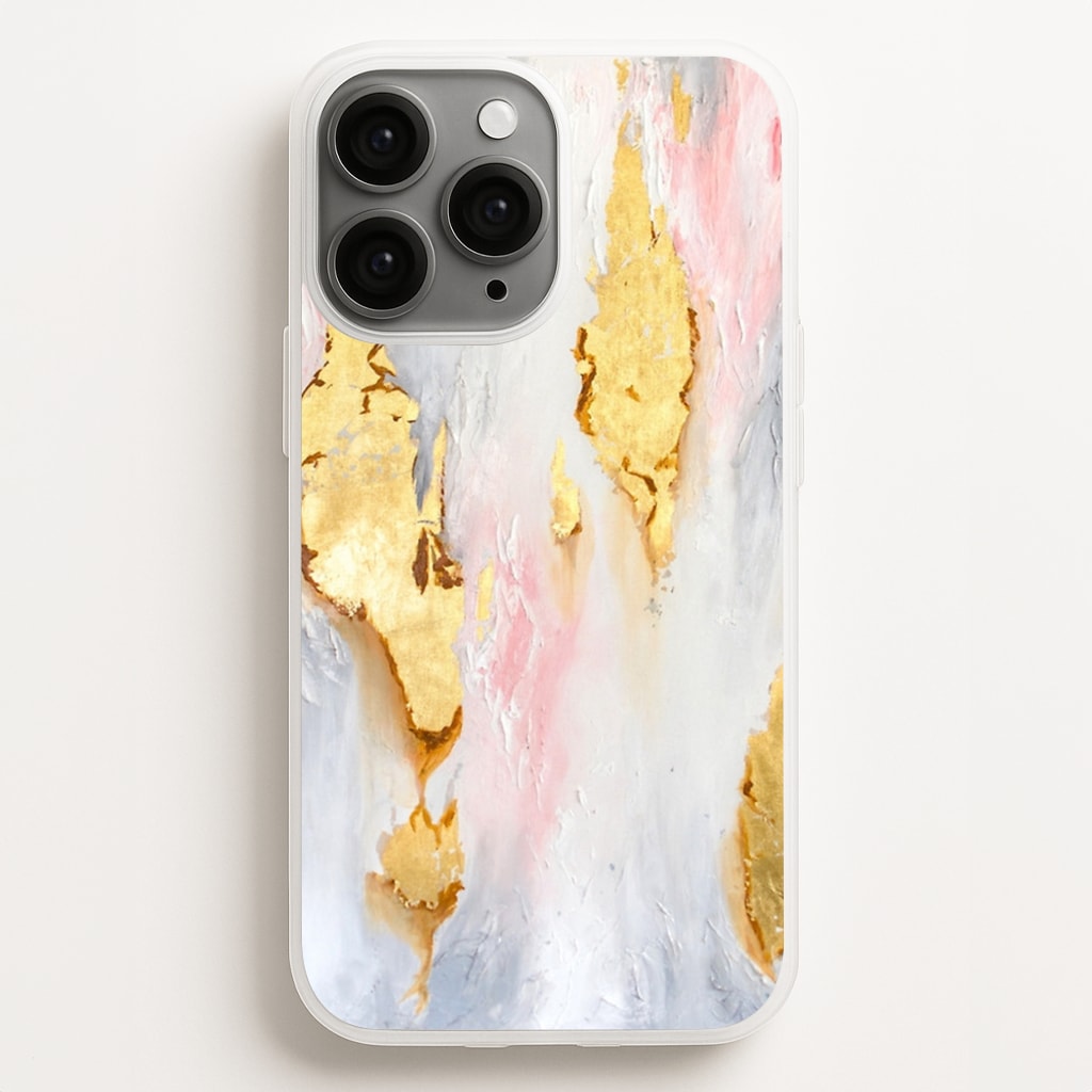 Gold Flaked Marble Pattern Phone Case