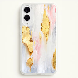 Gold Flaked Marble Pattern  - marble Phone Case for Galaxy S25 Edge