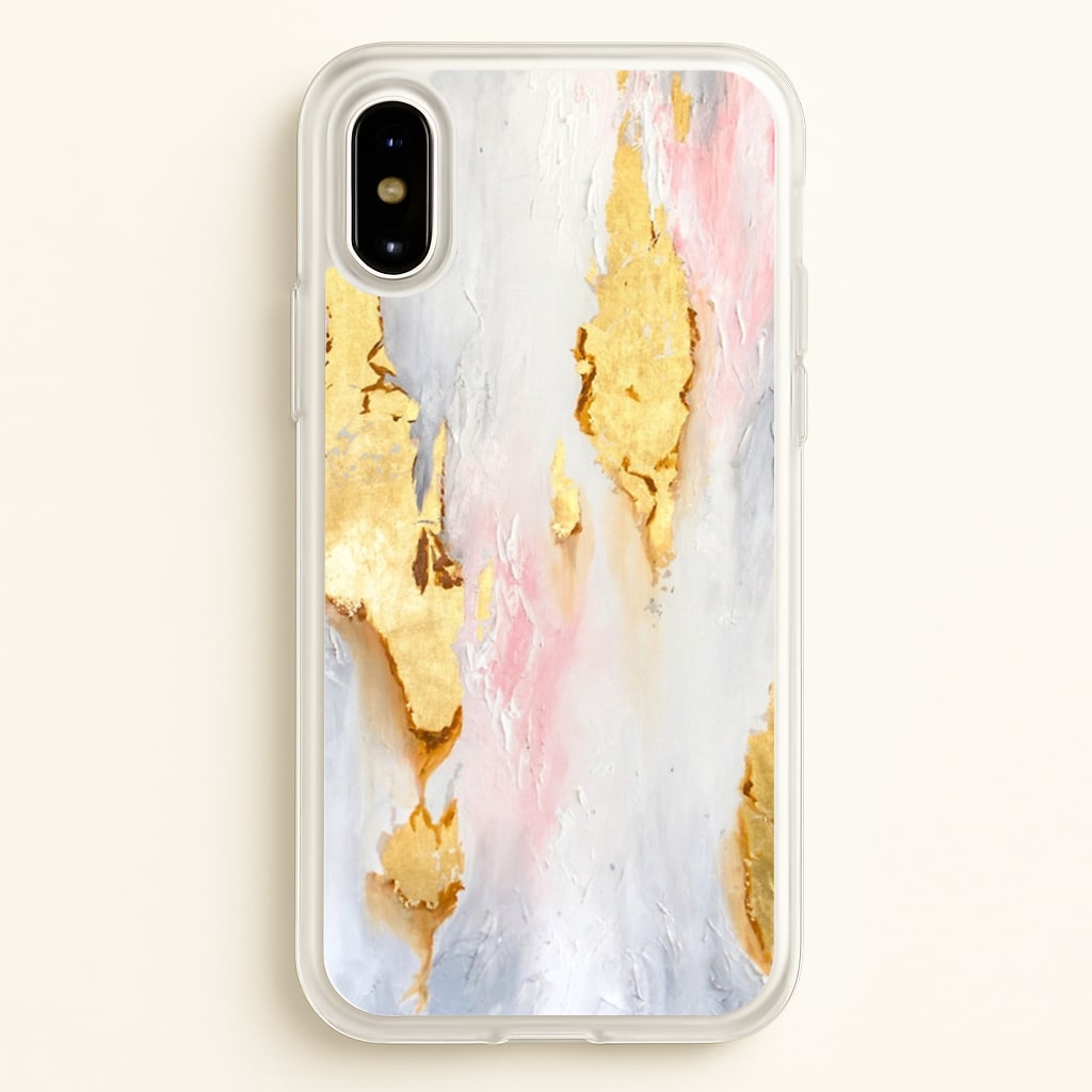Gold Flaked Marble Pattern  - marble Phone Case for iPhone X / XS