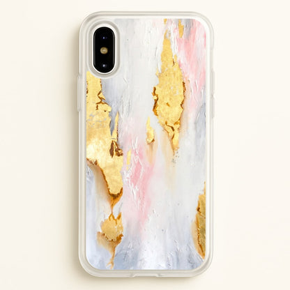 Gold Flaked Marble Pattern  - marble Phone Case for iPhone X / XS