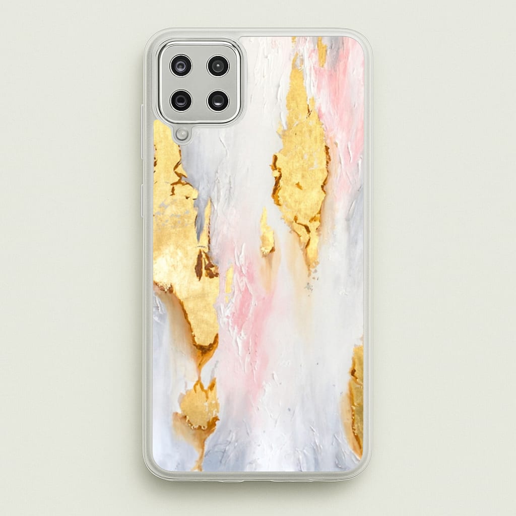 Gold Flaked Marble Pattern  - marble Phone Case for Galaxy A12