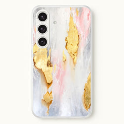 Gold Flaked Marble Pattern  - marble Phone Case for Galaxy S25 Plus