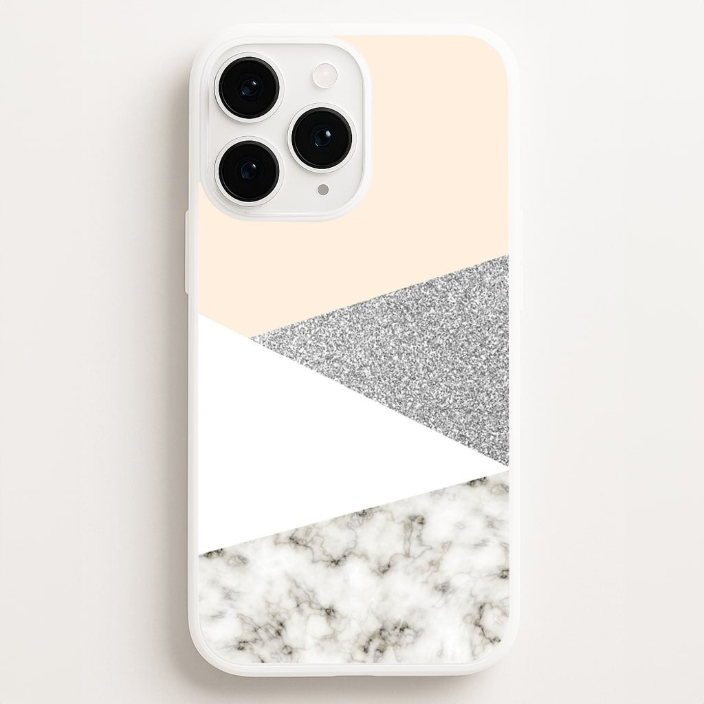 Abstract Marble and Silver Pattern Phone Case