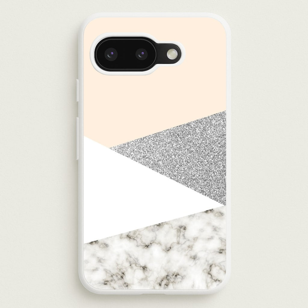 Abstract Marble and Silver Pattern  - marble Phone Case for Google Pixel 9a