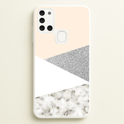 Abstract Marble and Silver Pattern  - marble Phone Case for Galaxy A21s