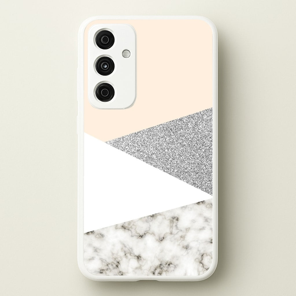Abstract Marble and Silver Pattern  - marble Phone Case for Galaxy A35