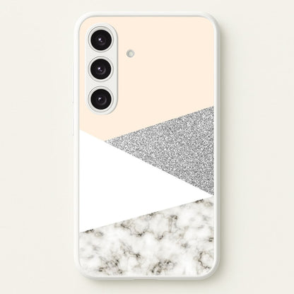 Abstract Marble and Silver Pattern  - marble Phone Case for Galaxy S25
