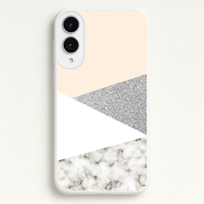 Abstract Marble and Silver Pattern  - marble Phone Case for Galaxy S25 Edge