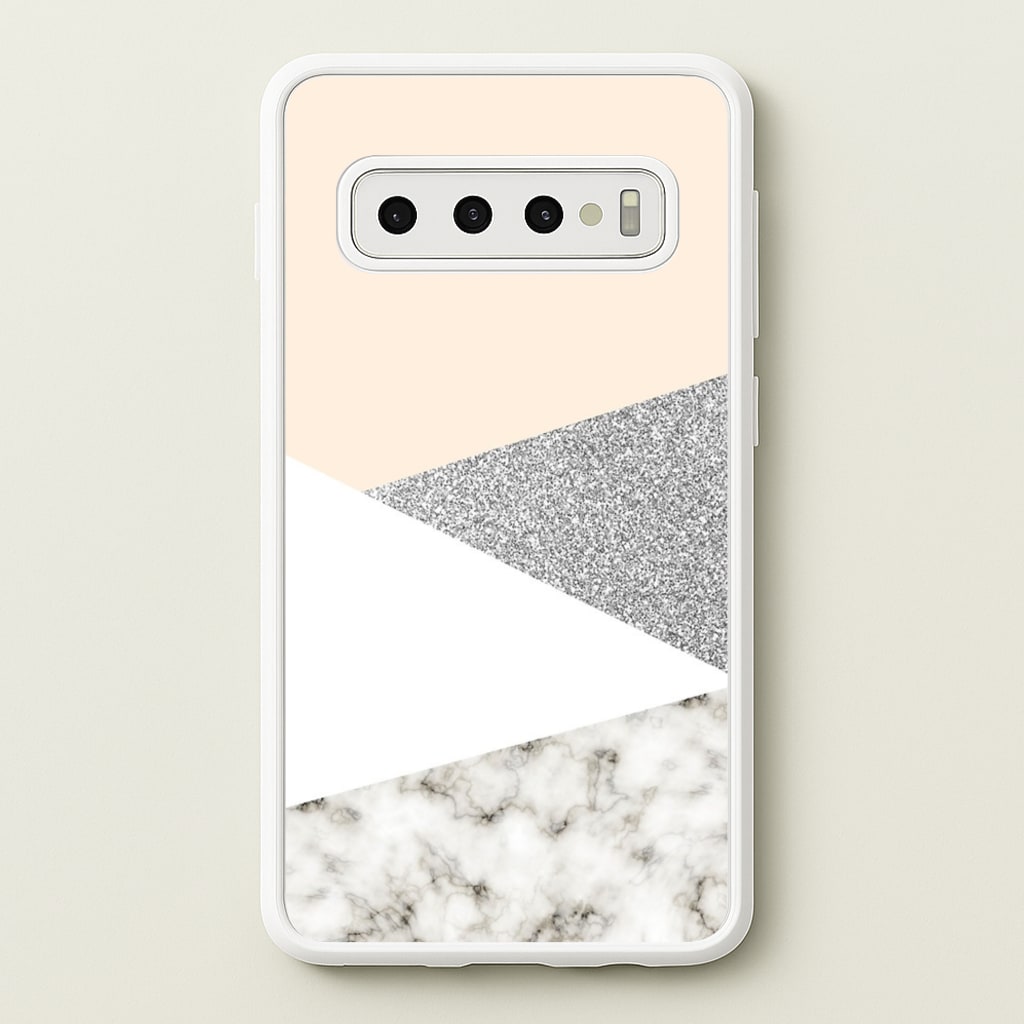Abstract Marble and Silver Pattern  - marble Phone Case for Galaxy S10 Plus