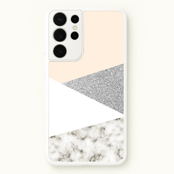 Abstract Marble and Silver Pattern  - marble Phone Case for Galaxy S21 Ultra