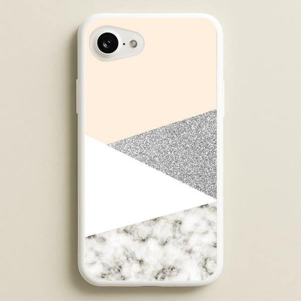 Abstract Marble and Silver Pattern  - marble Phone Case for iPhone 16e