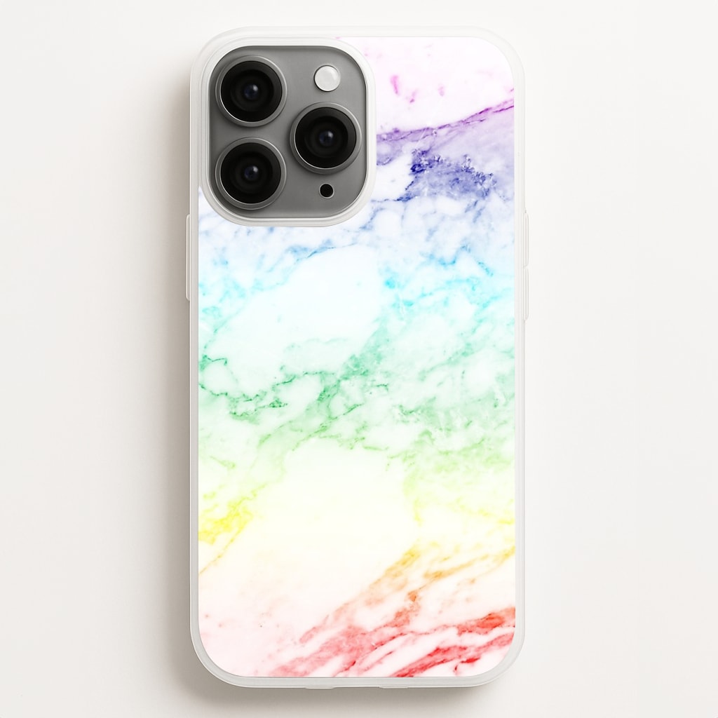 Rainbow Streak Marble Pattern Phone Case