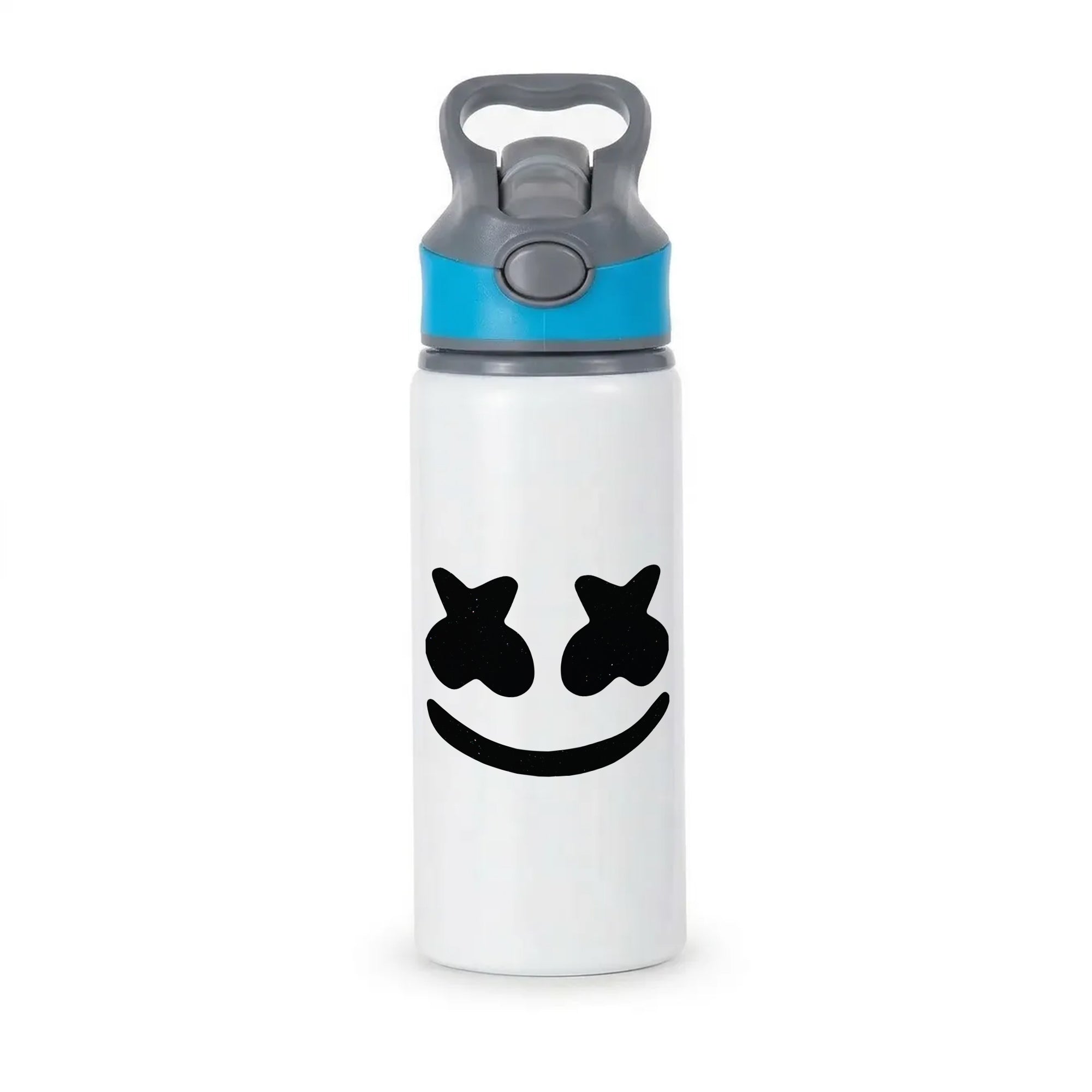 Black And White Helmet In Space  Active Water Bottle - Blue