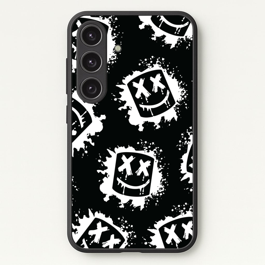 Black And White Helmet DJ Pattern  - Marshmello Phone Case for Galaxy S24