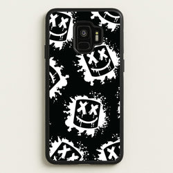 Black And White Helmet DJ Pattern  - Marshmello Phone Case for Galaxy S9