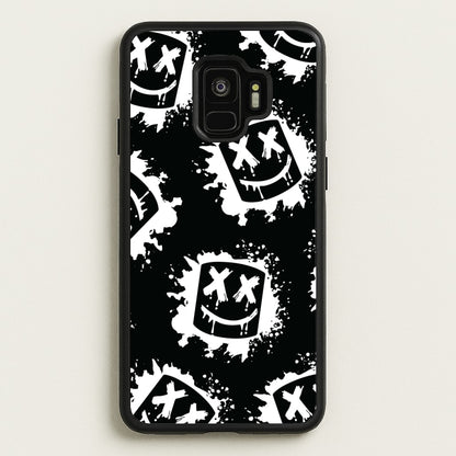 Black And White Helmet DJ Pattern  - Marshmello Phone Case for Galaxy S9