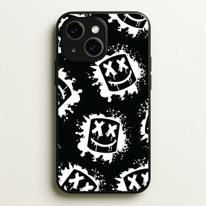 Black And White Helmet DJ Pattern  - Marshmello Phone Case for iPhone 15