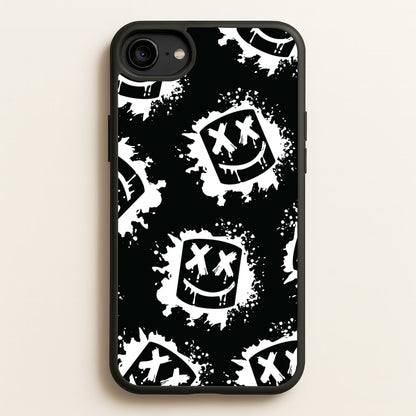 Black And White Helmet DJ Pattern  - Marshmello Phone Case for iPhone 6 / 7 / 8 / SE