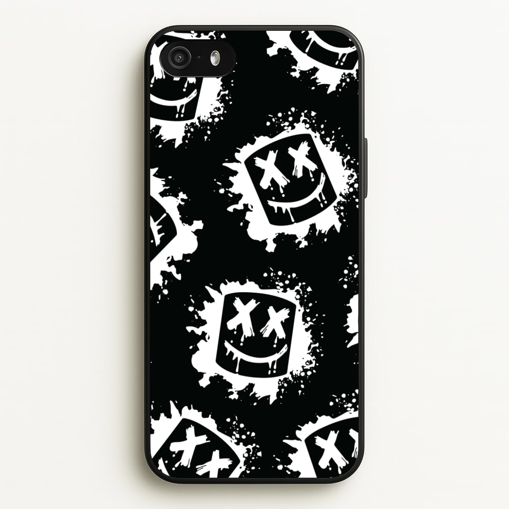 Black And White Helmet DJ Pattern  - Marshmello Phone Case for iPhone 5 / 5s / SE 2016
