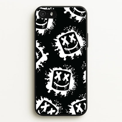 Black And White Helmet DJ Pattern  - Marshmello Phone Case for iPhone 5 / 5s / SE 2016