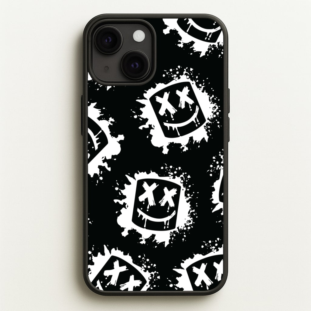 Black And White Helmet DJ Pattern  - Marshmello Phone Case for iPhone 13 Mini