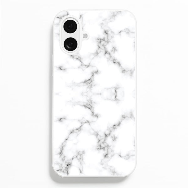 White Marbled   - Marble Phone Case for iPhone 16 Plus