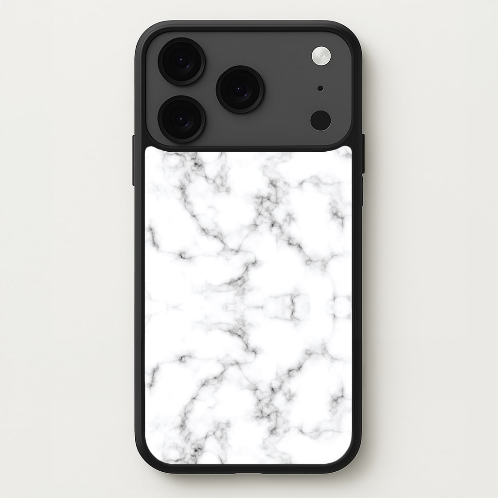 White Marbled Phone Case for iPhone 17 Pro