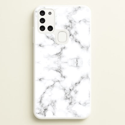 White Marbled   - Marble Phone Case for Galaxy A21s