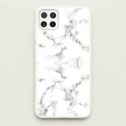 White Marbled   - Marble Phone Case for Galaxy A12