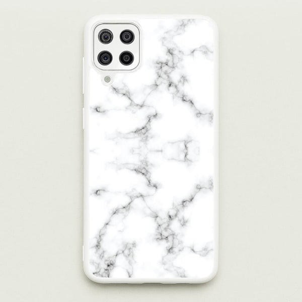 White Marbled   - Marble Phone Case for Galaxy A12