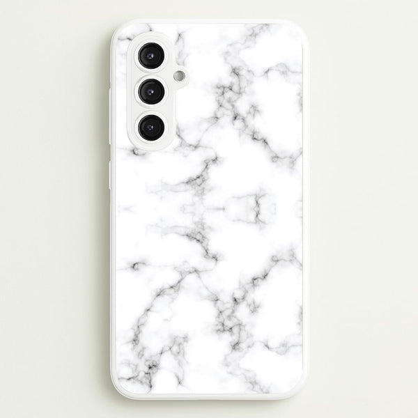 White Marbled   - Marble Phone Case for Galaxy S23FE