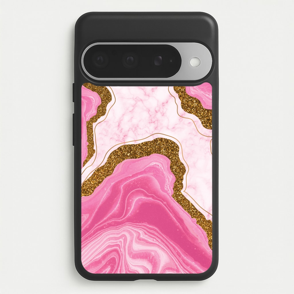 Marble Rock Veins And Glitter Phone Case for Google Pixel 10 Pro XL