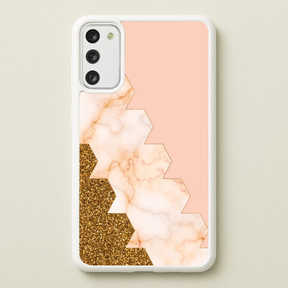Glitter And Marble Geometric   - Marble Phone Case for Galaxy S20FE