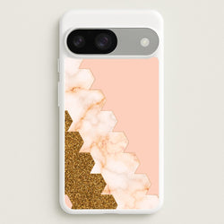 Glitter And Marble Geometric   - Marble Phone Case for Google Pixel 9 / 9 Pro