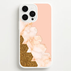 Glitter And Marble Geometric   - Marble Phone Case for iPhone 13 Pro Max