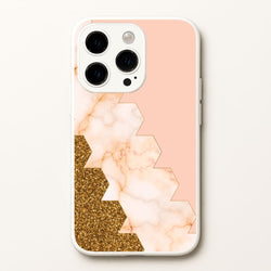 Glitter And Marble Geometric   - Marble Phone Case for iPhone 14 Pro Max