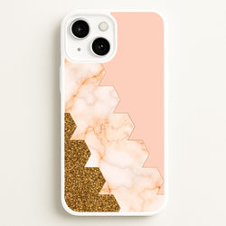 Glitter And Marble Geometric   - Marble Phone Case for iPhone 13 Mini