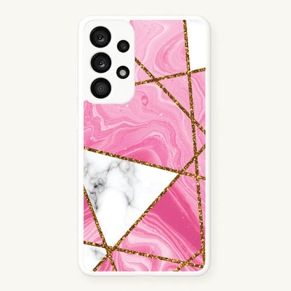 Pink Marble And Gold Collage  - Marble Phone Case for Galaxy A53