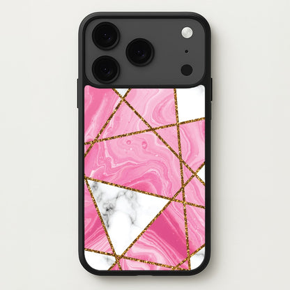 Pink Marble And Gold Collage Phone Case for iPhone 17 Pro Max