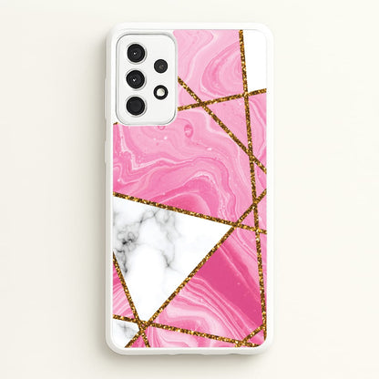 Pink Marble And Gold Collage  - Marble Phone Case for Galaxy A52 / A52s