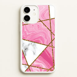 Pink Marble And Gold Collage  - Marble Phone Case for iPhone 11