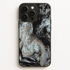 Black And Gold Cloudy Marble Phone Case