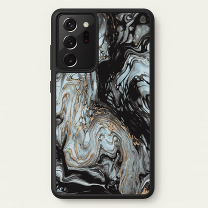 Black And Gold Cloudy Marble  - Marble Phone Case for Galaxy Note 20 Ultra